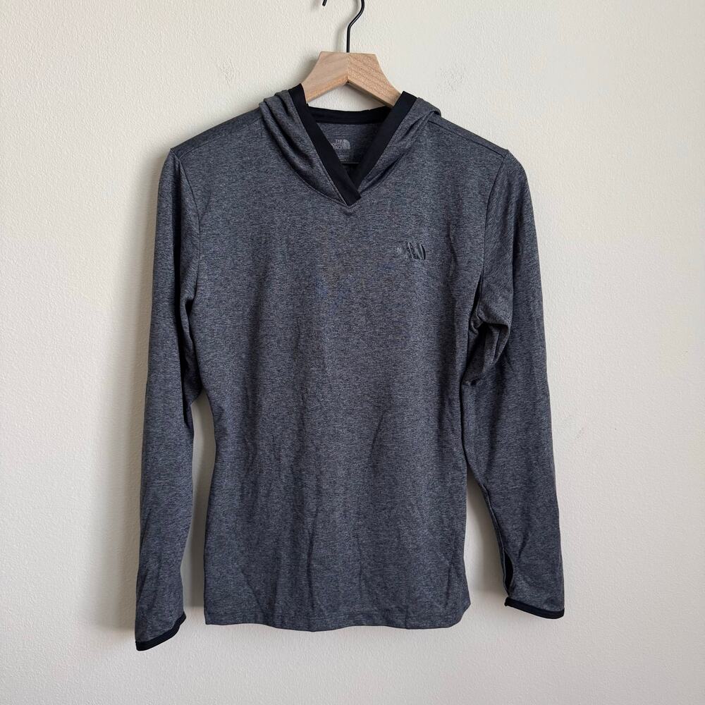 The North Face Women Gray Reactor Dry-Fit Pullover Hoodie Active Size Medium